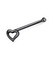 Hollow Flat Heart Silver Bone Nose Stud NSKD-132